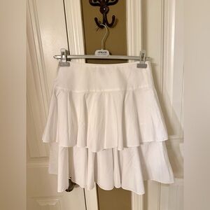 Ralph Lauren Black Label White Cotton Ruffle Skirt